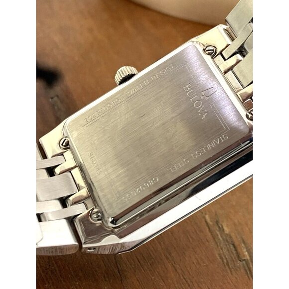 Bulova Men's Watch 96D145 Diamond Black Dial Silver Stainless Steel Quartz CHIP - Picture 7 of 14